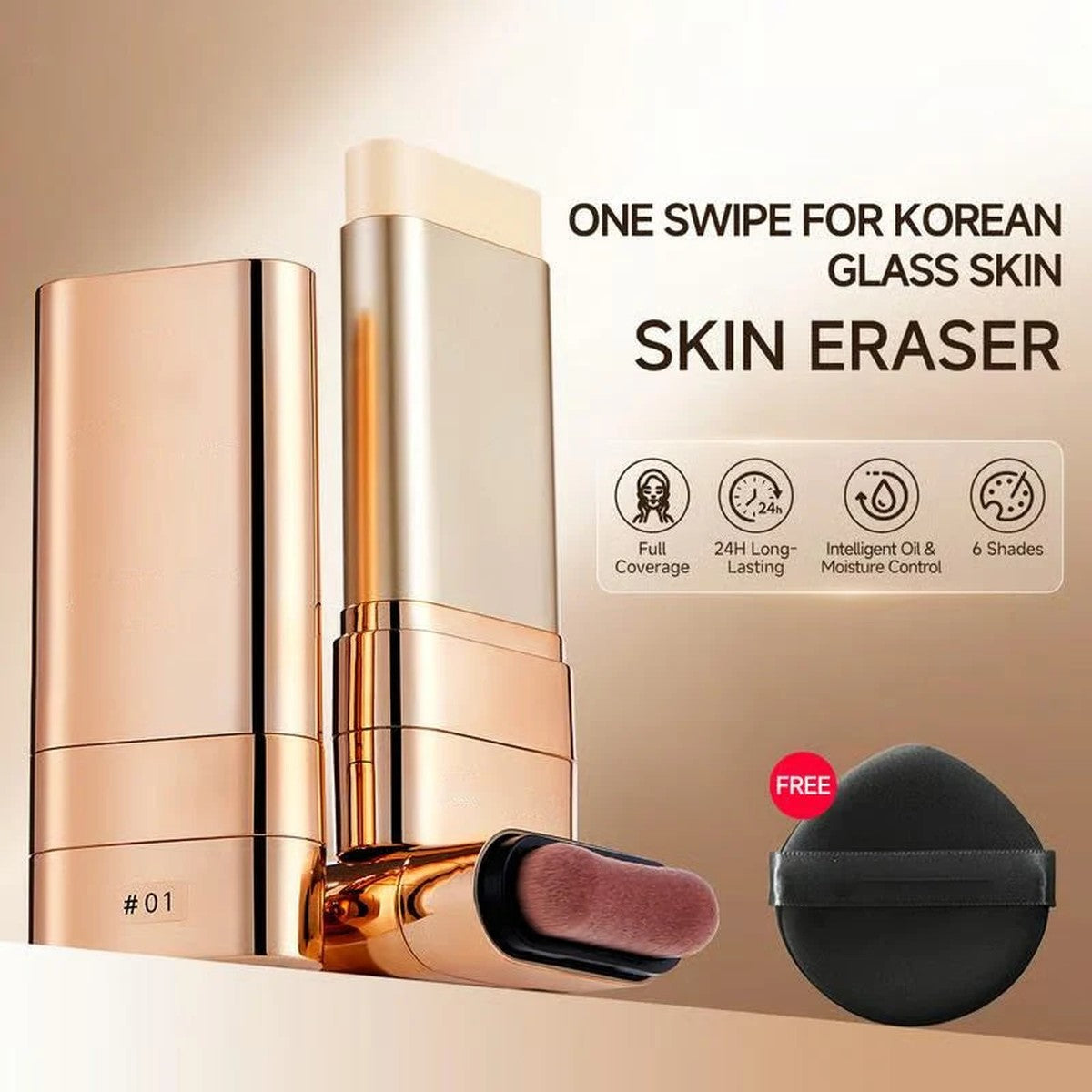 💥BUY 1 GET 1 FREE & Free Powder Puff⏰Luminous Dual-Ended Concealer Foundation Stick